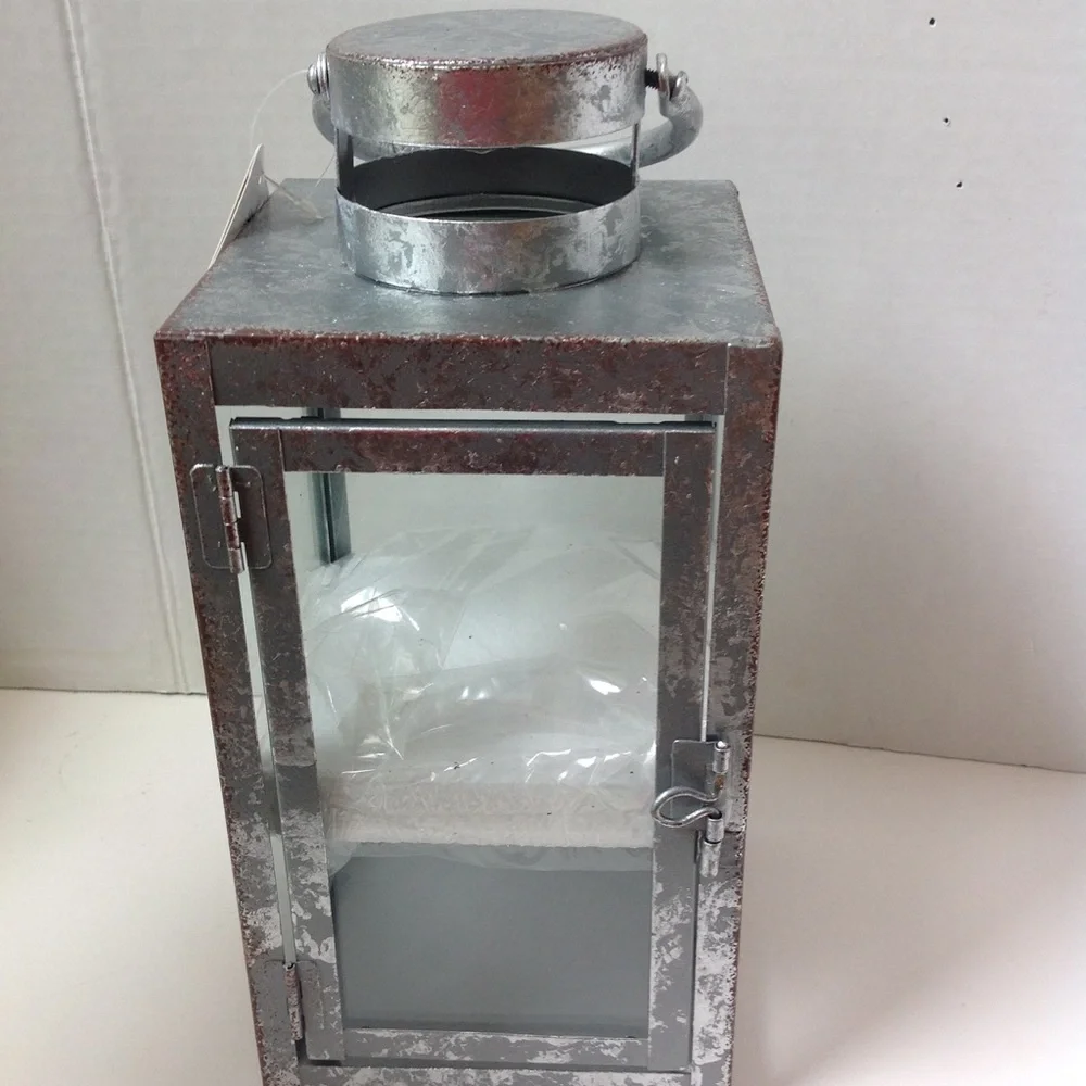 Ashland Silver Metal Lantern Decorative Lantern
